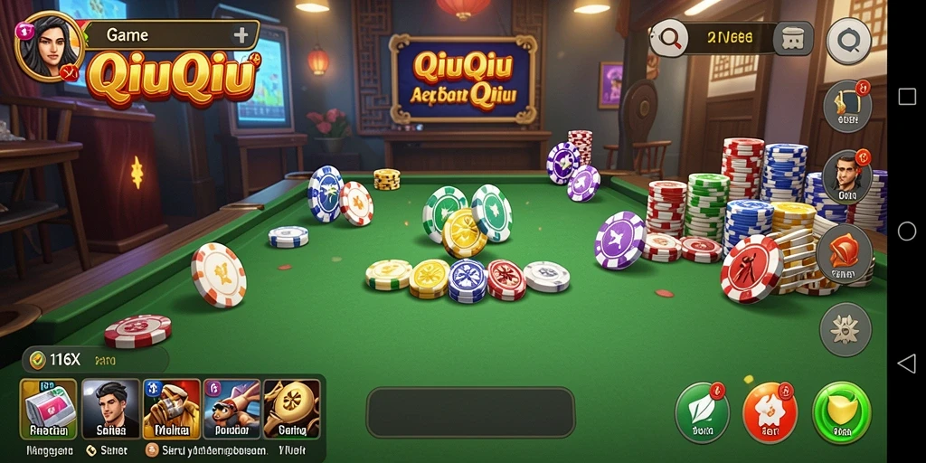 Gameplay QiuQiu yang penuh aksi dan seru.
