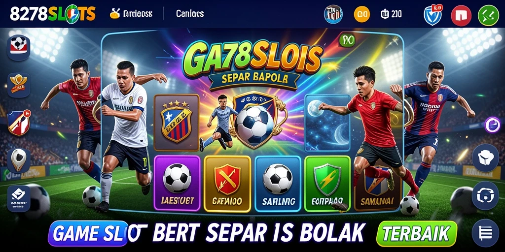 Tangkapan layar gameplay 8278SLOTS yang menampilkan keseruan bertema sepak bola.