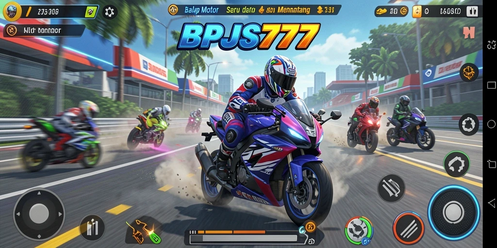 Gameplay seru dan menegangkan dalam balapan motor.