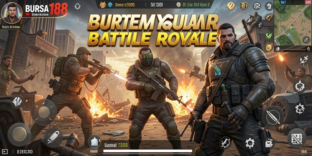 Screenshot BURSA188 menampilkan aksi seru dalam pertempuran Battle Royale.