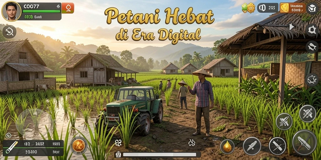 Tampilan gameplay COO77 yang menampilkan aktivitas bertani yang menyenangkan.