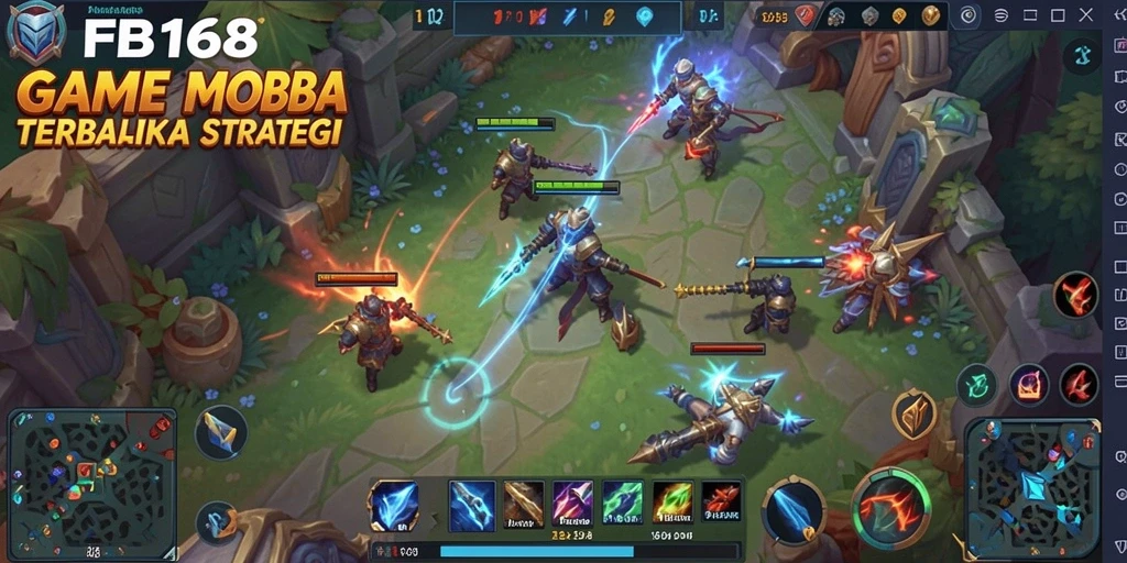 Tangkapan layar menunjukkan aksi seru dalam permainan MOBA.