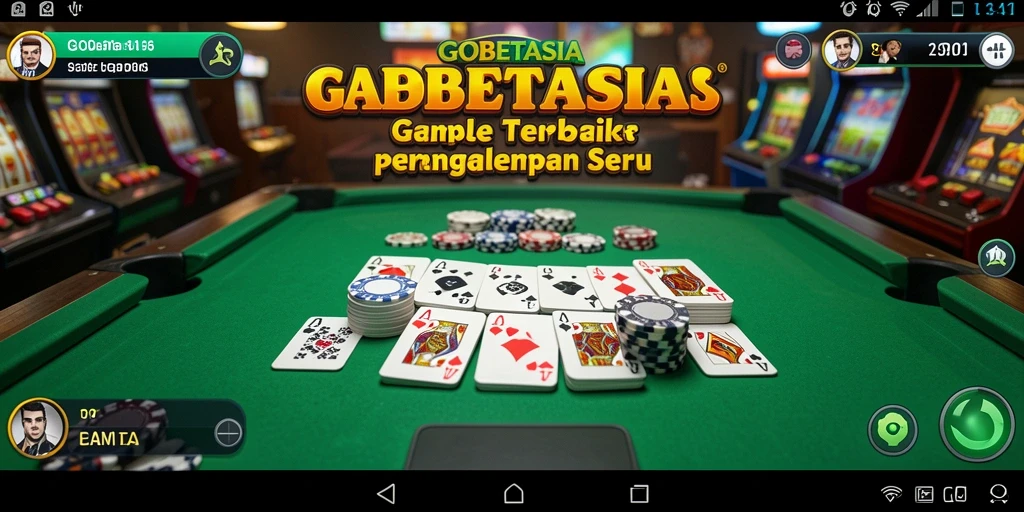 Tampilan utama GOBETASIA dengan gameplay Gaple yang seru.