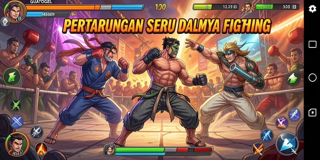 Tampilan gameplay GUATOGEL yang penuh aksi dan pertarungan mendebarkan.