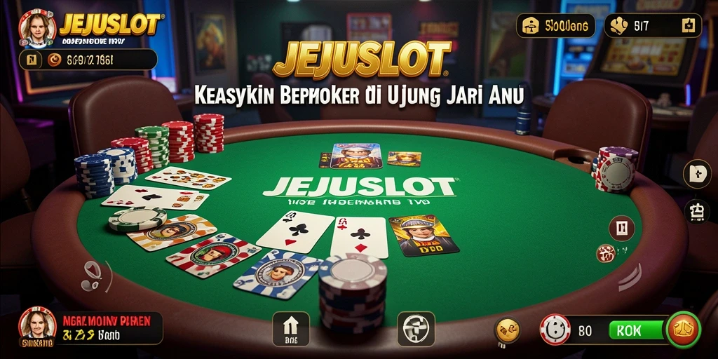 Tampilan gameplay seru Poker di JEJUSLOT dengan berbagai pemain.