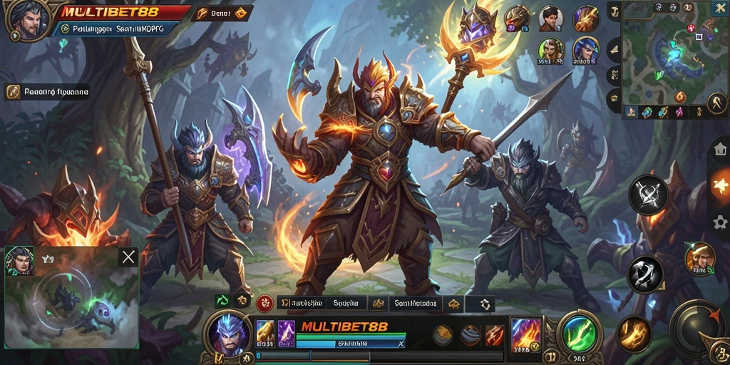 Screenshot utama MULTIBET88 menampilkan aksi petualangan MMORPG yang seru.