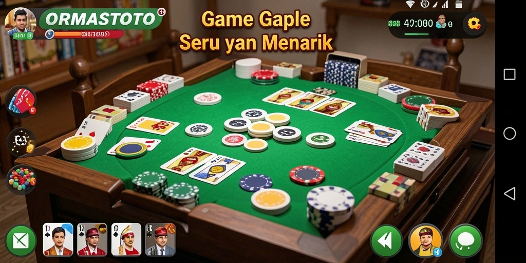 Tampilan gameplay seru di ORMASTOTO saat bermain Gaple.