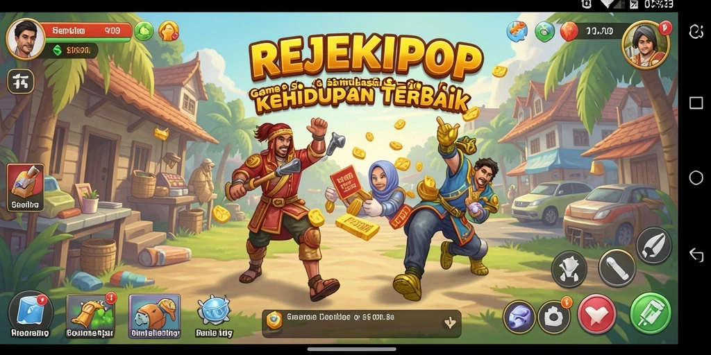 Tampilan gameplay REJEKIPOP yang menarik dan penuh warna.