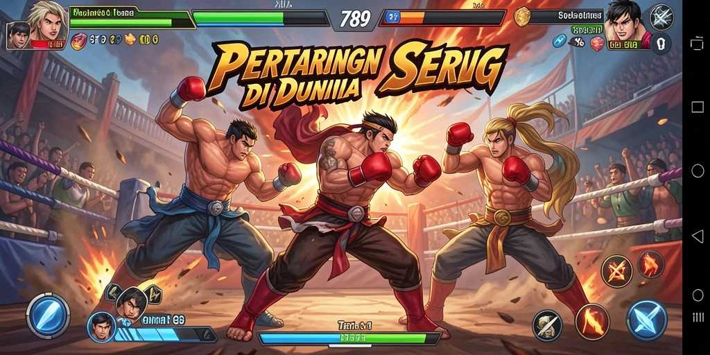 Gameplay ST789 menampilkan pertarungan seru antar karakter dengan efek visual menakjubkan.