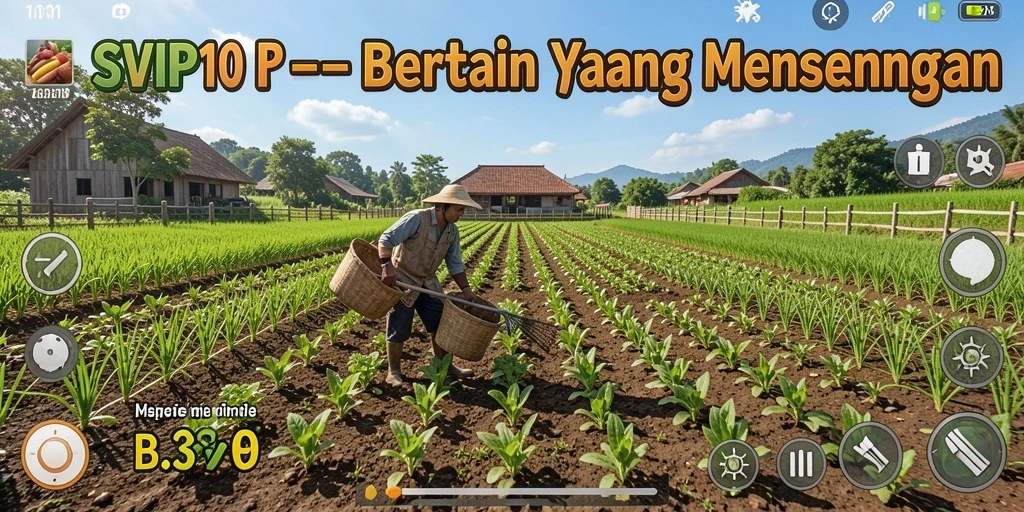 Tampilan gameplay SVIP10 yang menarik dengan elemen bertani.