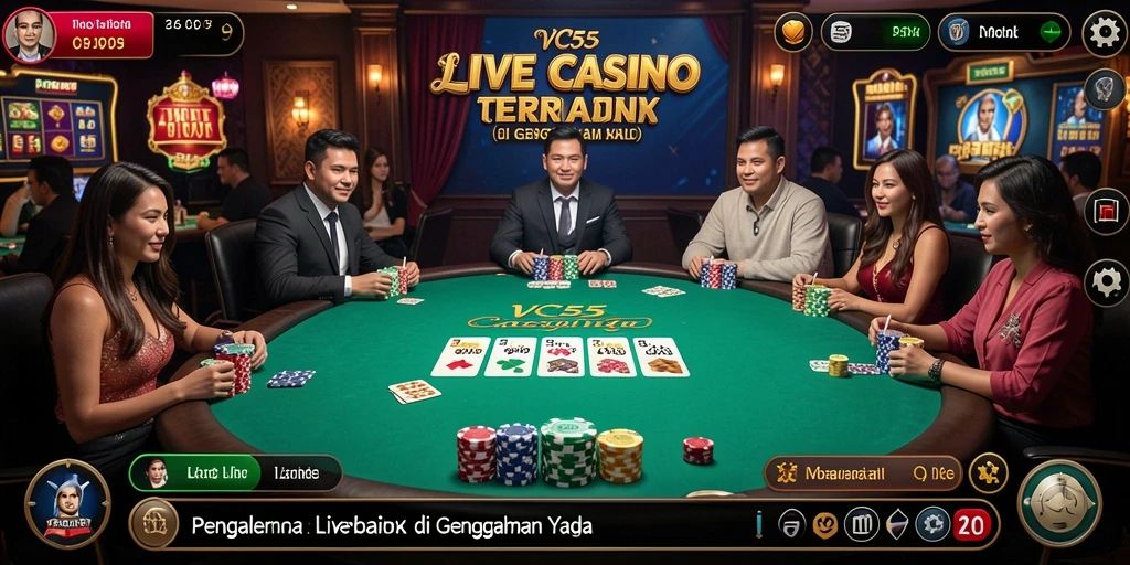 Tampilan gameplay Live Casino yang menegangkan dan interaktif.