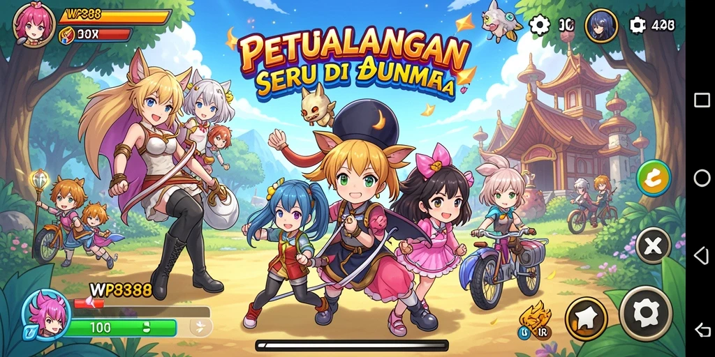 Tampilkan gameplay seru dalam dunia Anime yang penuh warna.