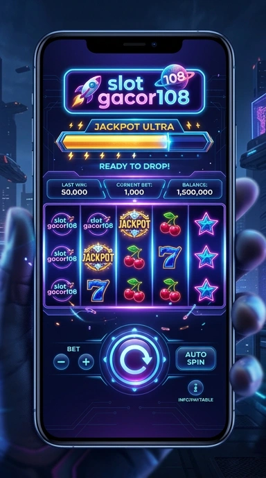 Tampilan antarmuka utama aplikasi gacor108 yang user-friendly.